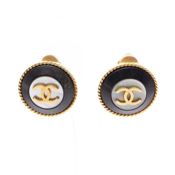 CHANEL Jewelry - CHANEL Authentic Black Logo Earrings
